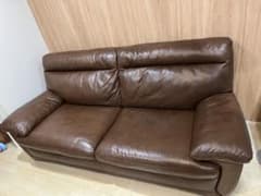 送料込》美品 ナツッジ社 本革 3人掛けソファ - メルカリ