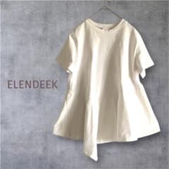 エレンディーク ヘムフレアプリーツカットソーセット F レディース ホワイト/白【中古】【新入荷】 ● ELENDEEK - エレンディーク ヘムフレアプリーツカットソーセット F