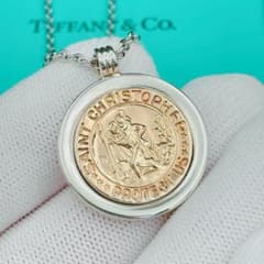 美品 ティファニー ネックレス コイン セントクリストファー 18K 925 楽天市場】ティファニー セントクリストファー コイン