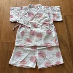 ベビー甚平 桃柄 上下セット 95 赤ちゃん本舗　フルーツ柄 綿100
