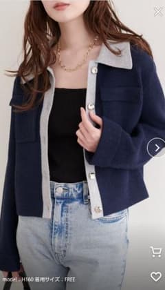 natural couture 配色衿ニット羽織のサムネイル