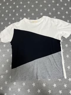 Mサイズ 斜めカラー切り替えTシャツ