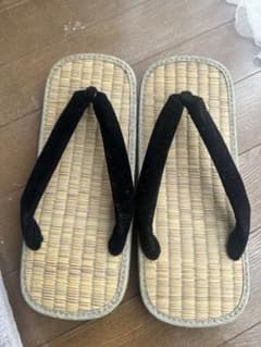 草履 黒い鼻緒 約27cmのサムネイル