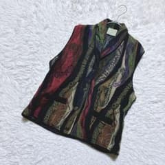 希少⭐️ COOGI クージー ニットベスト 3Dニット ボタン スエード M 