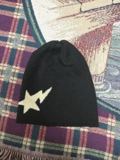 A Bathing Ape 黒ニット帽 星刺繍のサムネイル