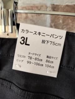 Honeys ハニーズ オンライン限定 スキニー 3L 股下75cm 黒スキニーのサムネイル