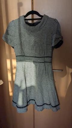 PRIME PATTERN 千鳥格子柄 ミニ丈ワンピース 半袖のサムネイル