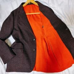 52/2XL アルマーニコレツォーニ ヘリンボーン ボンディング ジャケット