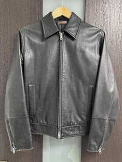 PRADA ブラックレザー シングルライダースジャケット - メルカリ