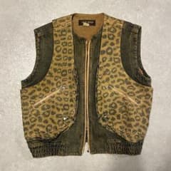 希少✨80s90s ヴィンテージ　デニムベスト　豹柄　レオパード　Levi's 希少✨80s90s ヴィンテージ デニムベスト 豹柄 レオパード Levi's