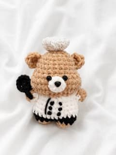 (再販) シェフになったクマさん あみぐるみのサムネイル