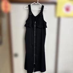 ブラックフリルキャミワンピース　授乳もOKのサムネイル