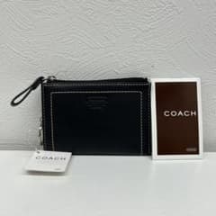 わ*よ様 メリカリ最安値新品コーチCOACH キーリング付き札ケースレザー 新品 COACH コーチ キーリング付き コインケース カードケース レザー