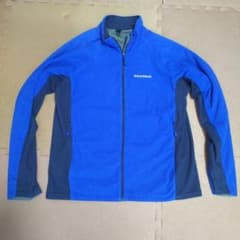 モンベル シャミース ライニングジャケット メンズ M フリース 青 