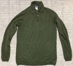 値下げ patagonia パタゴニア メリノウール ポロシャツ M グリーン 