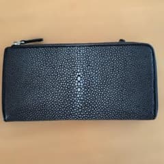 DeepZone ブラック エイ革ガルーシャ 長財布 DeepZone ブラック エイ革ガルーシャ 長財布 - メルカリ