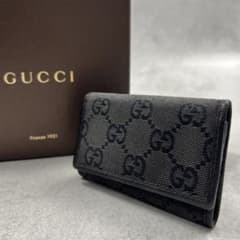 ■未使用■　グッチ 6連 キーケース  GG キャンバス ブラック 04564R 箱 【344954】5 □未使用□ グッチ 6連 キーケース GG キャンバス ブラック 04564R 箱
