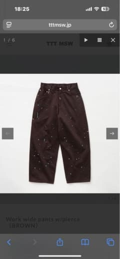 パンツ TTT_MSW Work straight pants w/pierce TTT_MSW Work straight pants w/pierce - メルカリ