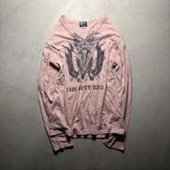 00s archive v neck l/s tee pink y2k お兄系 - メルカリ
