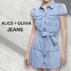 ALICE＋OLIVIA ワンピース デニム ミニ スカート 半袖 腰ひも Mのサムネイル