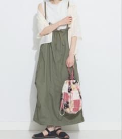 BEAMS BOY 아미 오버 팬츠 어레인지 원피스 올리브