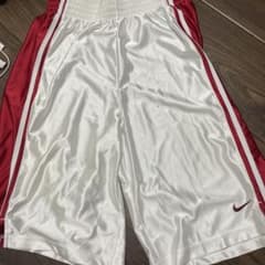 NIKE バスケットボールパンツ ホワイト レッド Lのサムネイル