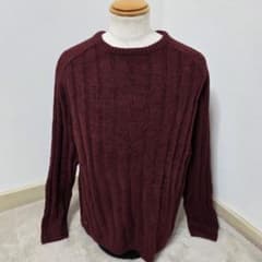 KENSINGTON EASTSIDE リブニット セーター【XL】ボルドー 赤のサムネイル