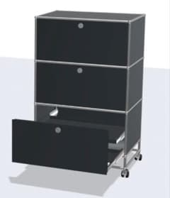 【奥行500】USMハラー 1列3段 補強仕様 キャスター付　ヴィンテージ 奥行500】USMハラー 1列3段 補強仕様 キャスター付 ヴィンテージ