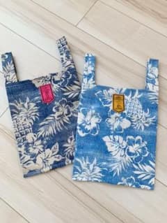 ハンドメイド　エコバック(๑˃̵ᴗ˂̵) ライトブルー×黄色タグのサムネイル