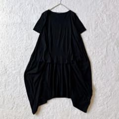 LIMI feu 変形ワンピース 毛100% 日本製 ヨウジヤマモト ドレープ リミフゥ ヨウジヤマモト コットン 変形ワンピース 黒 ブラック - メルカリ