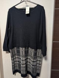 ネイビー チェック柄 チュニック 3Lのサムネイル