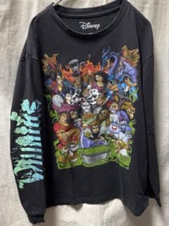 ディズニー ヴィランズ ロンtee 袖プリ ブラック villains - メルカリ