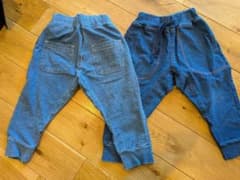デニム風のサルエルパンツ 2点セット 110cm　双子のサムネイル