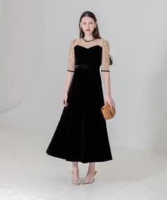 LEJA ビスチェ風ウエストベルト花柄レースドレスのサムネイル