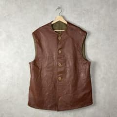 40s ヴィンテージ イギリス軍 ジャーキンベスト レザー 本革 vintage