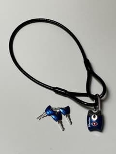 Master Lock TSAロック 鍵式 ブルー+別ワイヤー50cm付