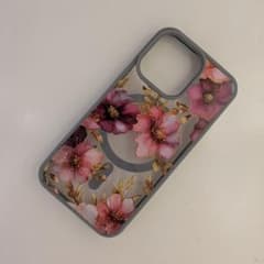 iPhone 13pro MagSafe ケース 花柄 グレー TPUのサムネイル