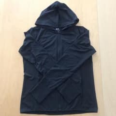 UNIQLO ユニクロ　エアリズム　メッシュ　パーカー　ブラック　Lのサムネイル