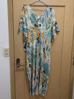 ZARA マルチカラー 総柄 半袖　カフタンワンピース XS-Sのサムネイル