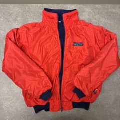 80s patagonia/パタゴニア）シェルドシンチラ デカタグ 赤紺Lサイズ 
