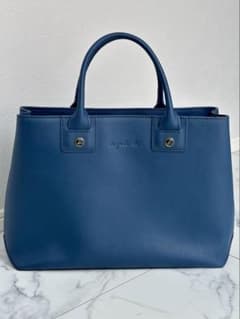 新品　agnes b. アニエスベー VOYAGE 牛革2WAYバッグ ネイビー agnes b アニエスベー 2way レザートートバッグ ポーチ付 ネイビー