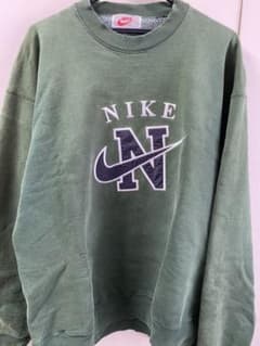 NIKE ナイキ 90s 刺繍 グリーン スウェット　銀タグのサムネイル