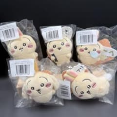 【新品未使用】ちいかわ うさぎだらけくじ E賞 ぬいぐるみバッジ 5個セットのサムネイル