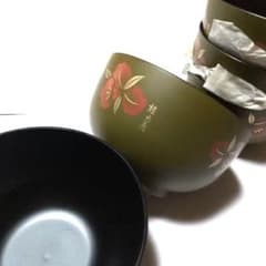 未使用 桂由実さんのハイビスカス模様の漆器椀のサムネイル