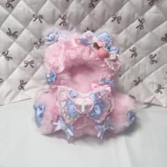 小間様専用 いつぬい ぬい服 ピンク×水色のサムネイル
