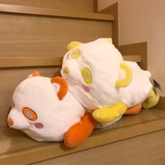 ぬいぐるみ AAA え〜パンダ寝そべり  ティッシュカバー 橙と黄の2つセットのサムネイル