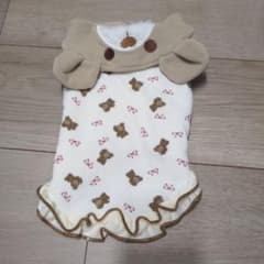 犬用 ベア柄 フリル付きベスト ホワイトのサムネイル