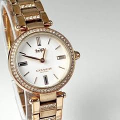【稼働品/清掃済み】COACH コーチ クォーツ レディース ラインストーン