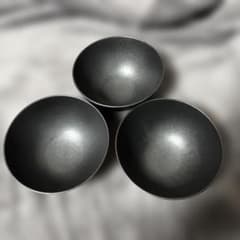 黒いプラスティックのお椀　3点セットのサムネイル