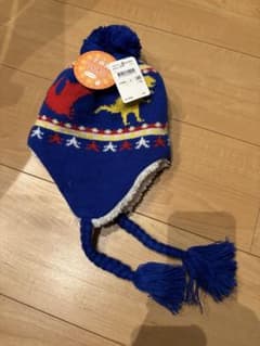 新品 キッズ ニット帽 恐竜柄 裏ボアのサムネイル